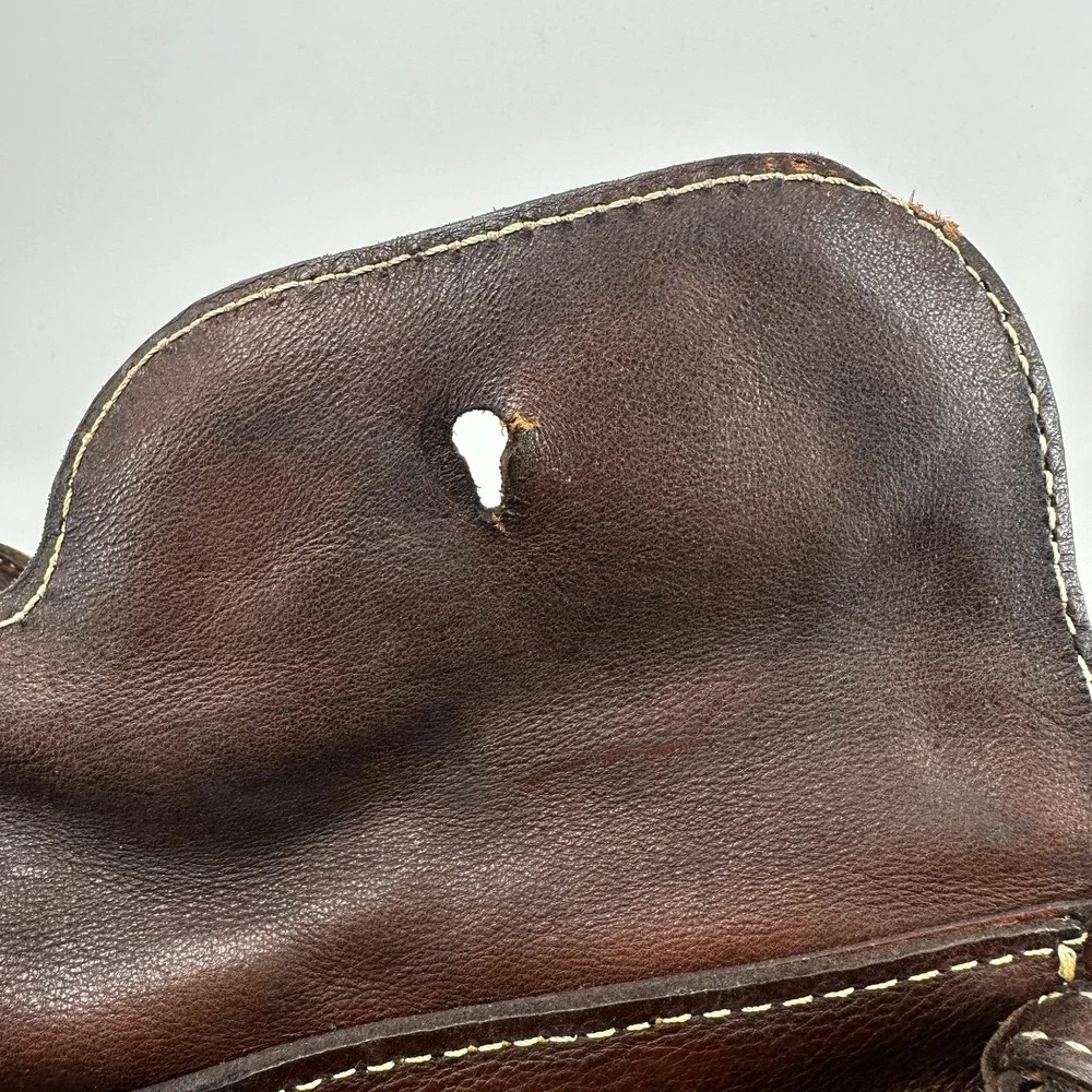 JEAN SHOP Leather Satchel Bag Distressed Large Messenger Tote New York
